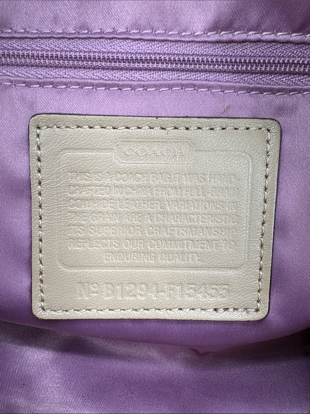 Coach Beige/Tan Leather Shoulder Satchel with Removable Strap - Picture 9 of 11